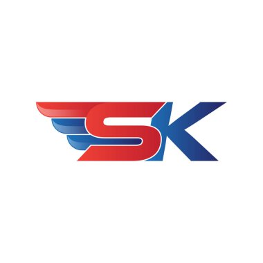 hızlı ilk harf logo vektör kanat