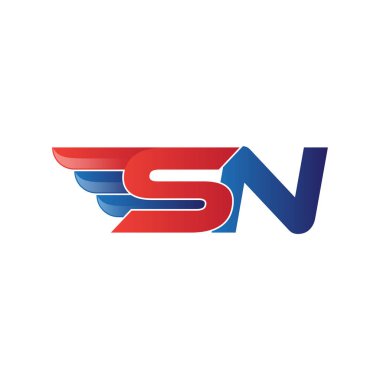 hızlı ilk harf logo vektör kanat