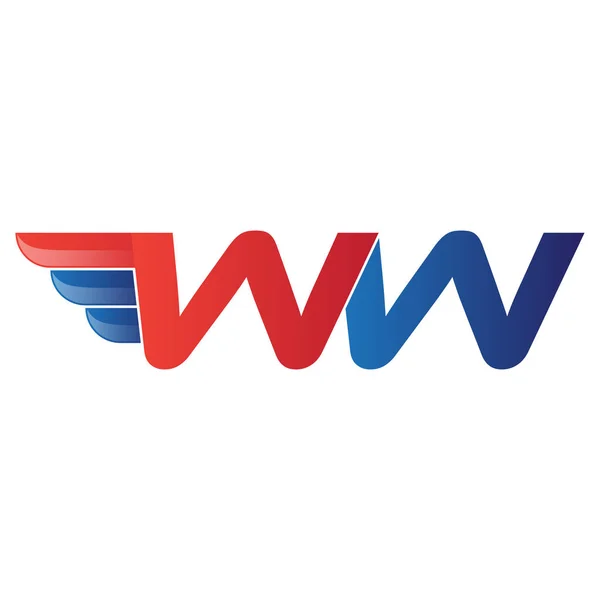 Skrzydło wektor logo szybko literą — Wektor stockowy