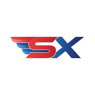 hızlı ilk harf logo vektör kanat