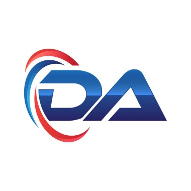 İlk harf logo swoosh kırmızı mavi