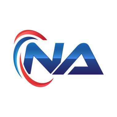 İlk harf logo swoosh kırmızı mavi