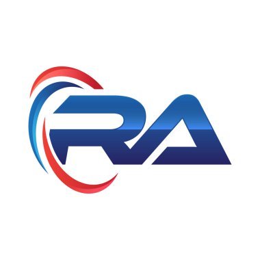 İlk harf logo swoosh kırmızı mavi