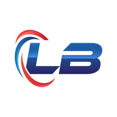 İlk harf logo swoosh kırmızı mavi