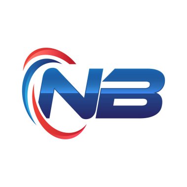 İlk harf logo swoosh kırmızı mavi