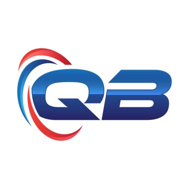 İlk harf logo swoosh kırmızı mavi