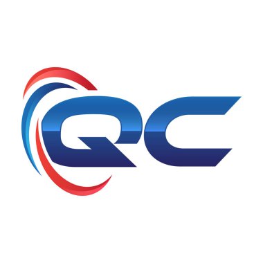 İlk harf logo swoosh kırmızı mavi