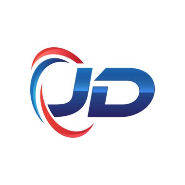 İlk harf logo swoosh kırmızı mavi