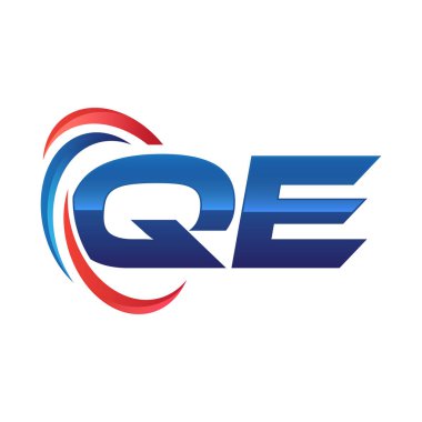 İlk harf logo swoosh kırmızı mavi