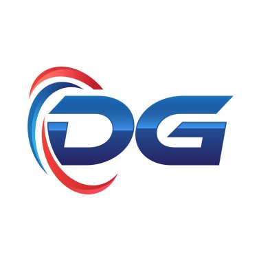 İlk harf logo swoosh kırmızı mavi