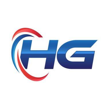 İlk harf logo swoosh kırmızı mavi