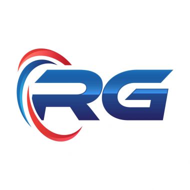 İlk harf logo swoosh kırmızı mavi