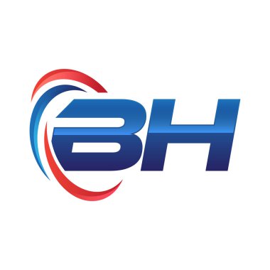 İlk harf logo swoosh kırmızı mavi