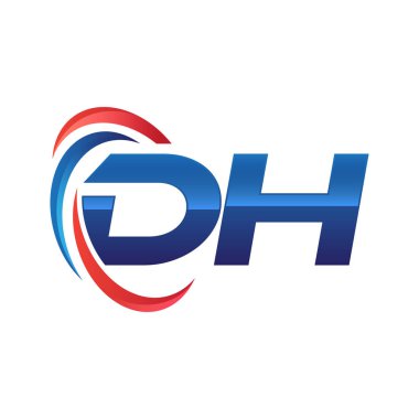 İlk harf logo swoosh kırmızı mavi