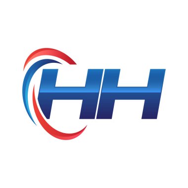 İlk harf logo swoosh kırmızı mavi