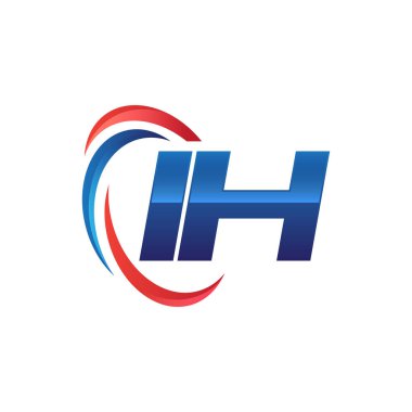 İlk harf logo swoosh kırmızı mavi