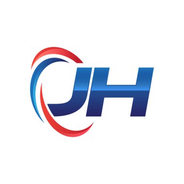 İlk harf logo swoosh kırmızı mavi