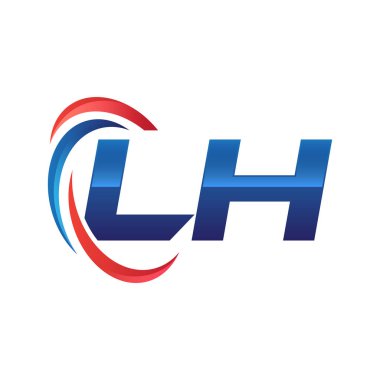 İlk harf logo swoosh kırmızı mavi