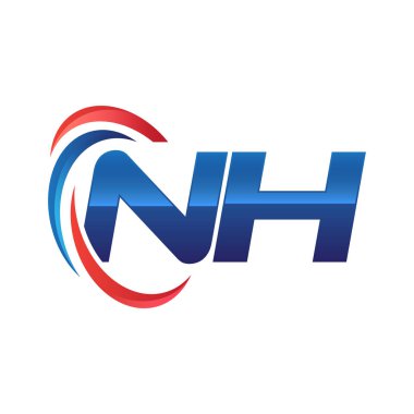 İlk harf logo swoosh kırmızı mavi