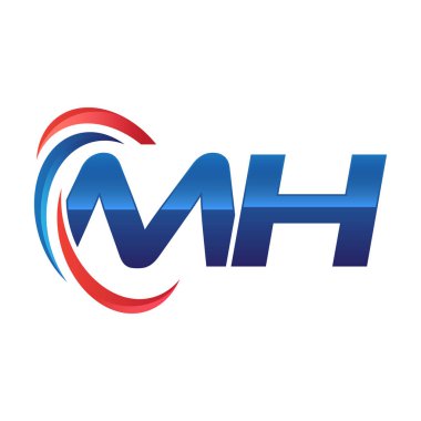 İlk harf logo swoosh kırmızı mavi