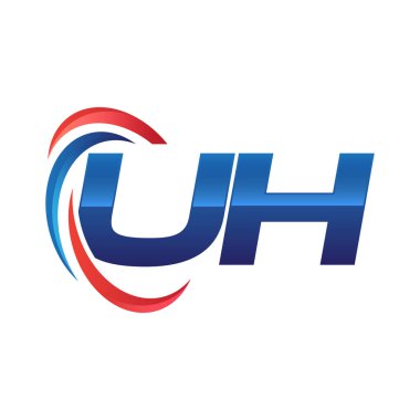 İlk harf logo swoosh kırmızı mavi