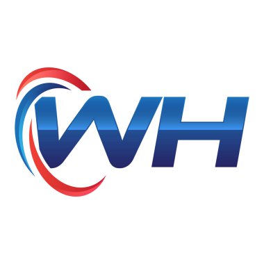 İlk harf logo swoosh kırmızı mavi