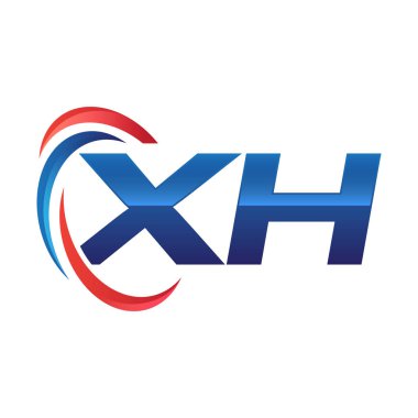 İlk harf logo swoosh kırmızı mavi