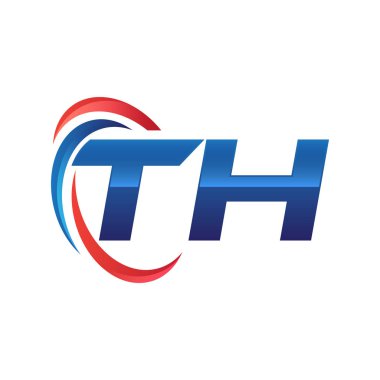 İlk harf logo swoosh kırmızı mavi