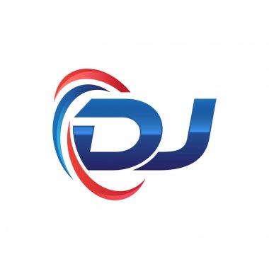 İlk harf logo swoosh kırmızı mavi