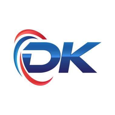 İlk harf logo swoosh kırmızı mavi