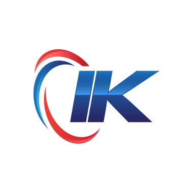 İlk harf logo swoosh kırmızı mavi