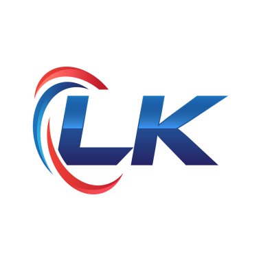 İlk harf logo swoosh kırmızı mavi