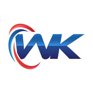 İlk harf logo swoosh kırmızı mavi