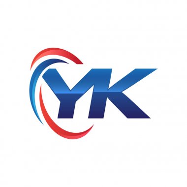 İlk harf logo swoosh kırmızı mavi