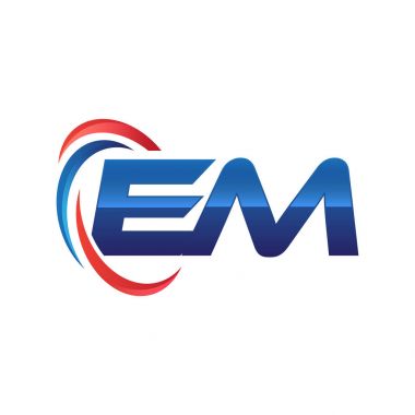 İlk harf logo swoosh kırmızı mavi