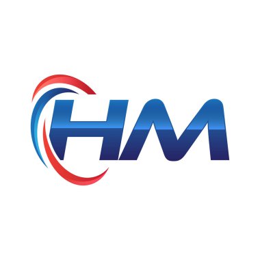 İlk harf logo swoosh kırmızı mavi