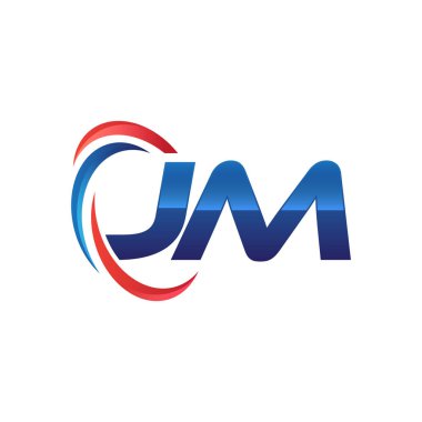 İlk harf logo swoosh kırmızı mavi