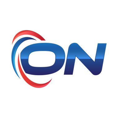 İlk harf logo swoosh kırmızı mavi