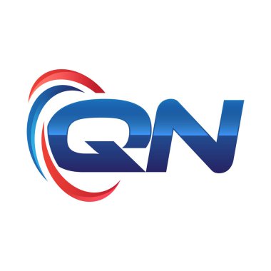 İlk harf logo swoosh kırmızı mavi