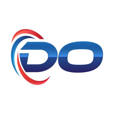 İlk harf logo swoosh kırmızı mavi