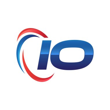 İlk harf logo swoosh kırmızı mavi