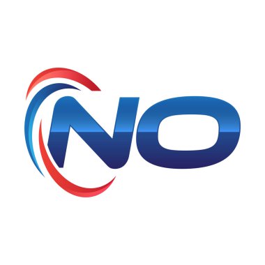 İlk harf logo swoosh kırmızı mavi