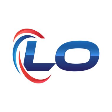 İlk harf logo swoosh kırmızı mavi