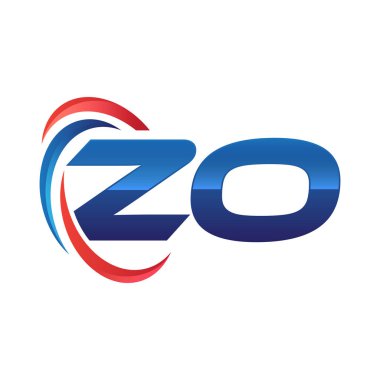 İlk harf logo swoosh kırmızı mavi