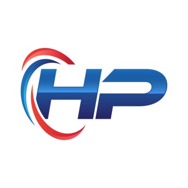 İlk harf logo swoosh kırmızı mavi