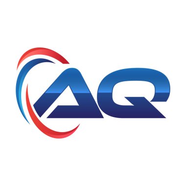 İlk harf logo swoosh kırmızı mavi