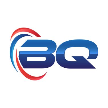 İlk harf logo swoosh kırmızı mavi