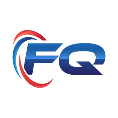 İlk harf logo swoosh kırmızı mavi