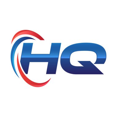 İlk harf logo swoosh kırmızı mavi