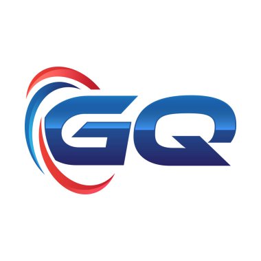 İlk harf logo swoosh kırmızı mavi